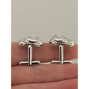 Vintage Hasbro Signed Silver Tone Monopoly Car Cufflinks‎